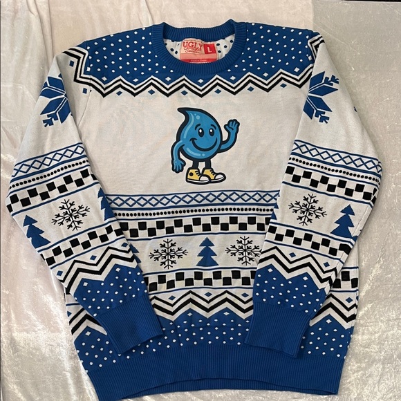 Ugly Christmas Sweater in Blue and White - Picture 1 of 7